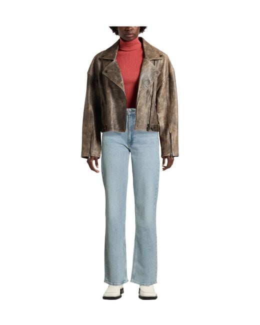 Rag & Bone Blue High-Waisted Straight-Leg Jeans