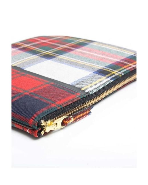 COMME DES GARÇONS PLAY Red Tartan Patchwork Clutch for men