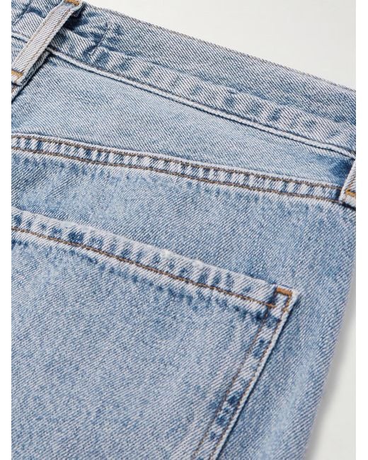 Agolde Blue High-Waist Wide-Leg Denim Trousers