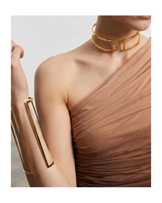 Elisabetta Franchi Metallic Choker Style Necklace