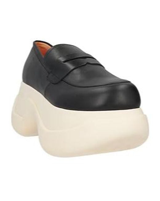 Marni Black Solidcolor Platform Leather Shoes