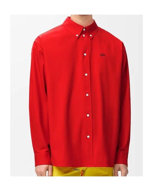 Loewe Anagram Embroidered Button-Down Shirt for men
