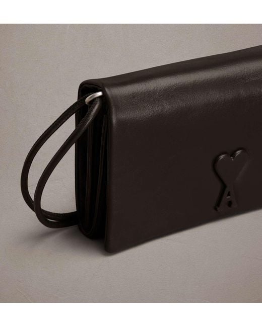 AMI Black Voulez-Vous Strap Wallet for men
