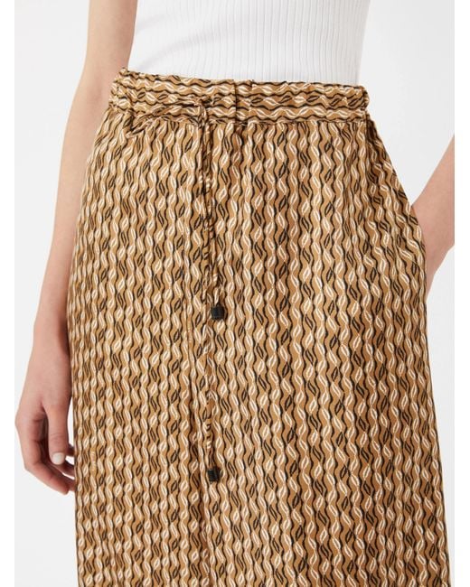 Max Mara Natural Silk Printed Drawstring Trousers
