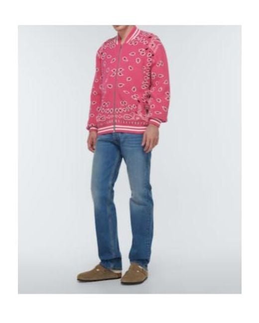 Alanui Pink Bandana Jacquard Cotton Bomber Jacket for men