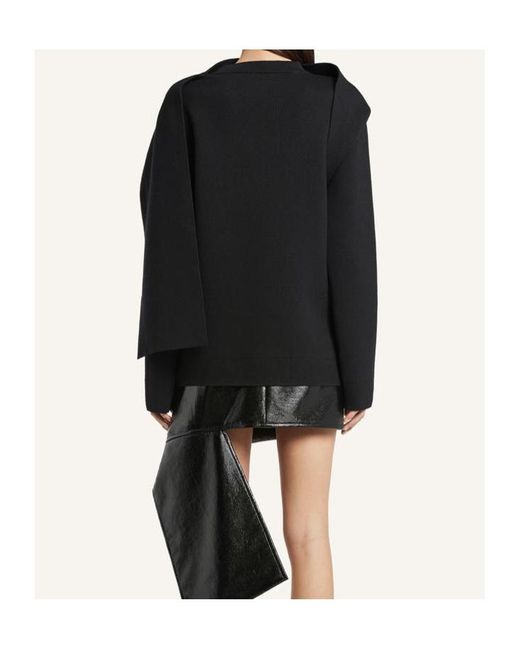 Courreges Purple Draped Wool Sweater