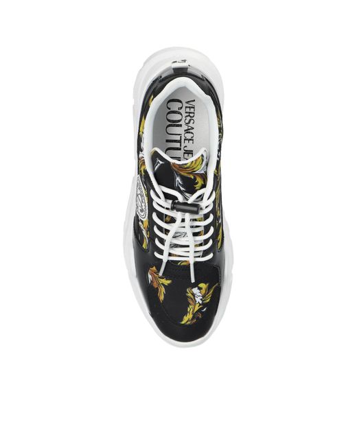 Versace Jeans Black Couture Baroque Print Sneakers