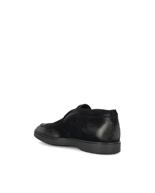 Tagliatore Black Round Toe Slip-On Loafers for men