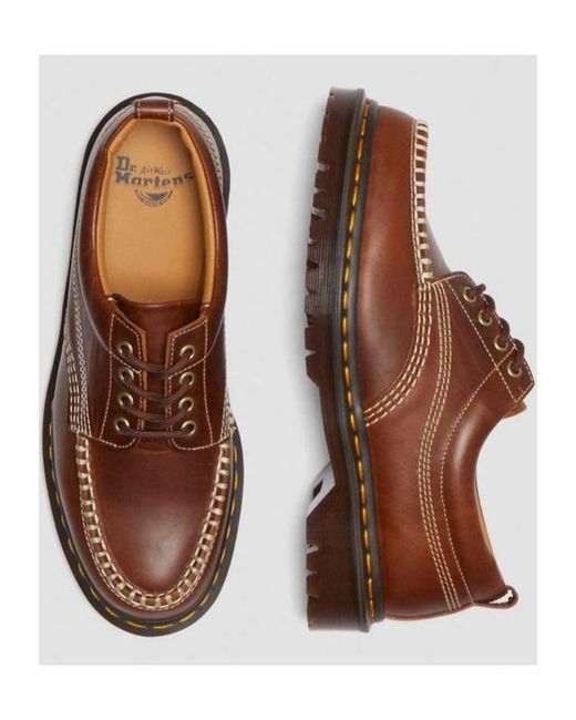 Dr. Martens Brown Lowell Leather Moc Toe Shoes for men