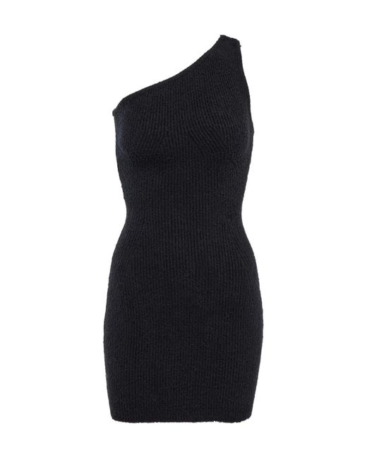 Wardrobe NYC Black Ribbed One-Shoulder Dress