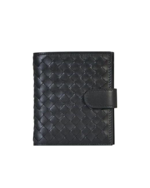Bottega Veneta Black Intrecciato Leather Wallet