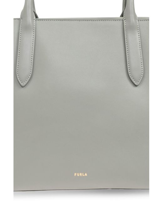 Furla Gray Double Handle Shoulder Bag