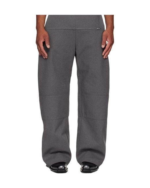 Jean Paul Gaultier Gray Zip Detail Trousers
