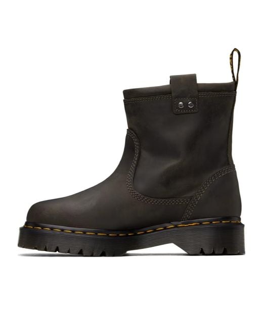 Dr. Martens Black Anistone Lo Leather Biker Boots for men