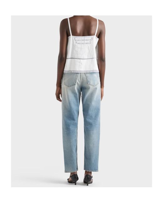 Prada White Linen Top