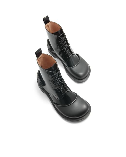 Loewe Black Campo Round Toe Lace-Up Boots for men