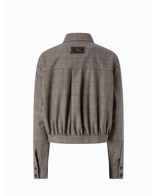 Pinko Gray Oncidium Check Cropped Jacket