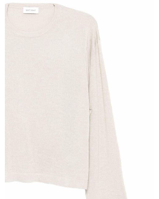 Soft Goat White Crew Neck Knitwear