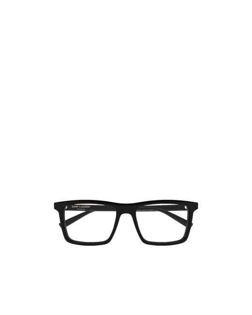 Saint Laurent White Eyewear Rectangle Frame Glasses for men