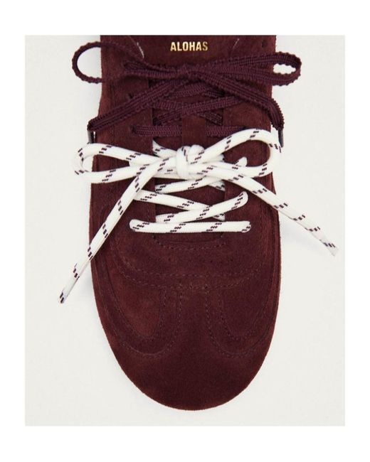 Alohas Brown Tb.24 Suede Burgundy Leather Sneakers