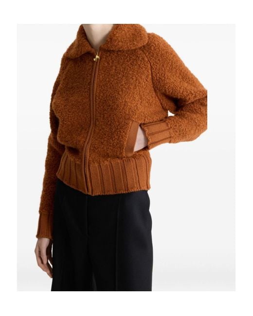 Patou Brown Boucl Bomber Jacket