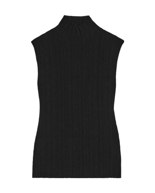 Proenza Schouler Black Federica Ribbed-Knit Top