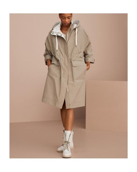 Brunello Cucinelli Natural Monili Hooded Outerwear Jacket