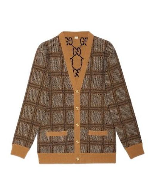 Gucci Brown Reversible Button-Up Cardigan