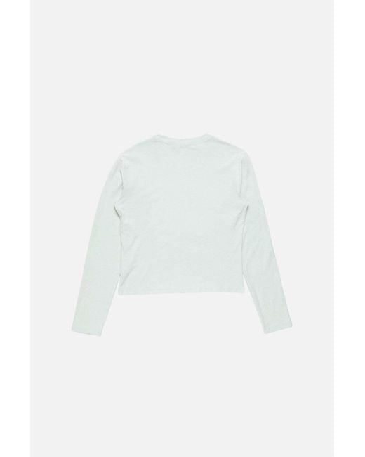 Acne White Longsleeve Logo T-Shirt