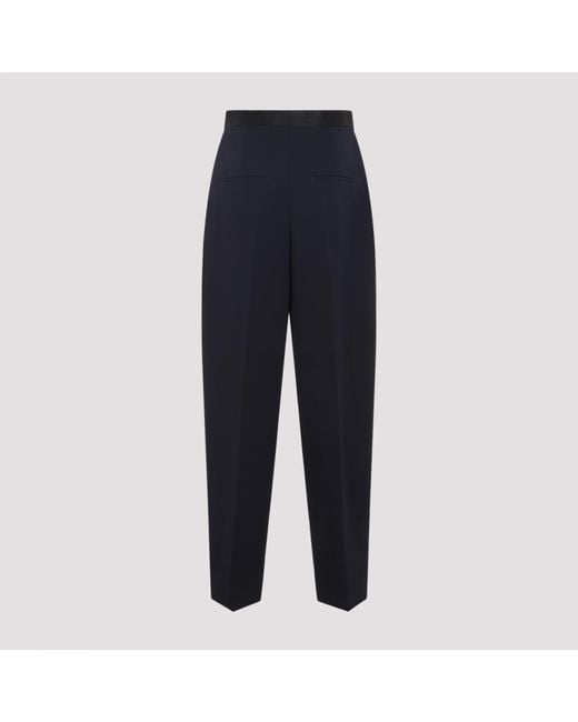 Bottega Veneta Blue Pleated Wool Pants