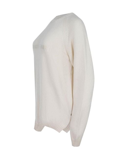 Alberta Ferretti White Crew Neck Sweater