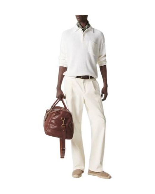 Ralph Lauren White Lightweight Knit Sweater for men