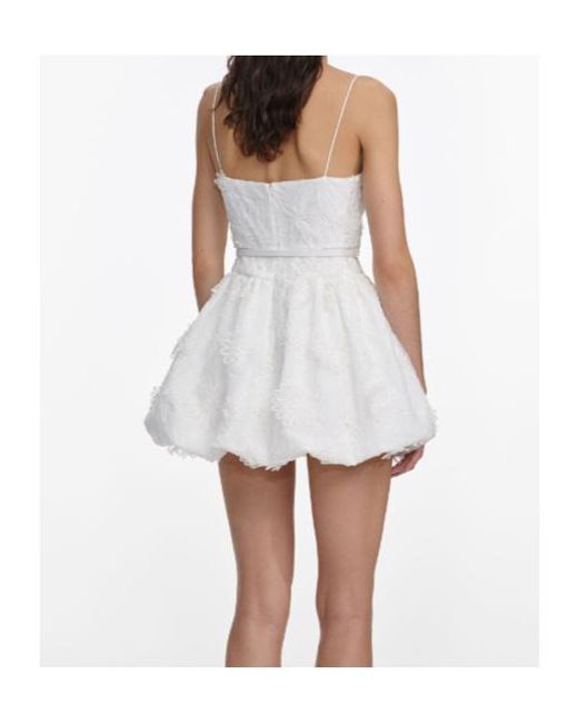 Self-Portrait White Floral Organza Mini Dress