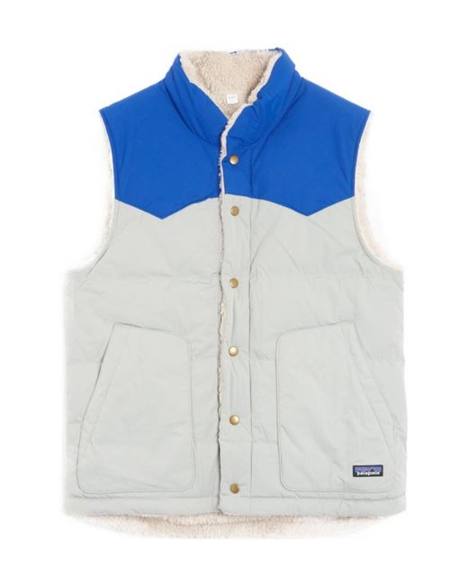 Patagonia Blue High-Necked Sleeveless Double-Sided Vest for men