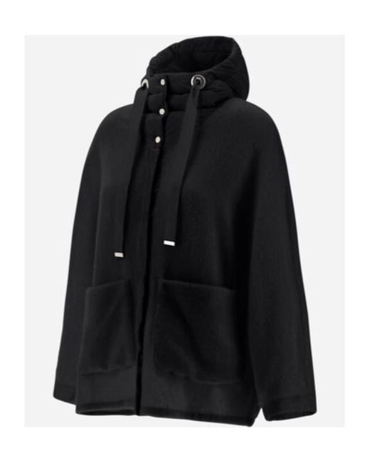 Herno Black Drawstring Hooded Jacket