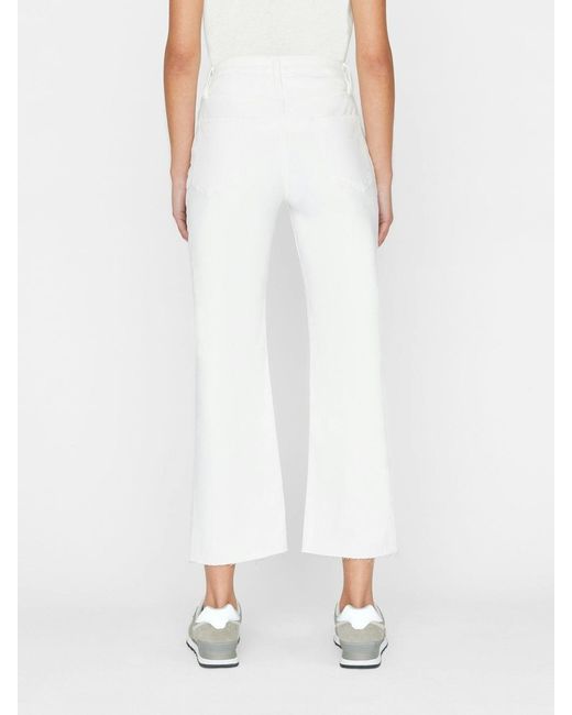 FRAME White High-Rise Button Jeans Pants