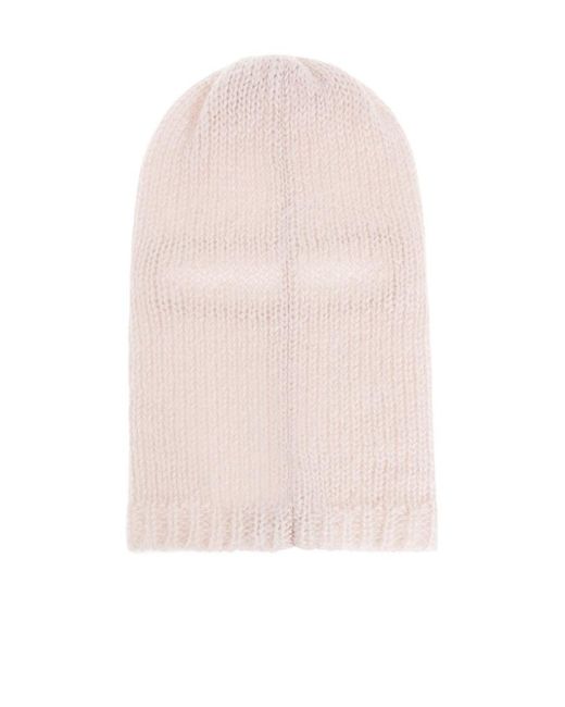 Raf Simons Pink Logo-Patch Balaclava Hat for men