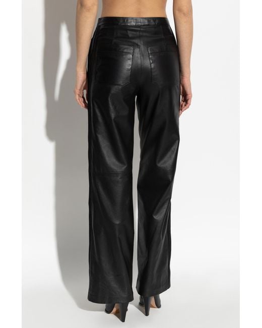 IRO Black Straight Leather Pants