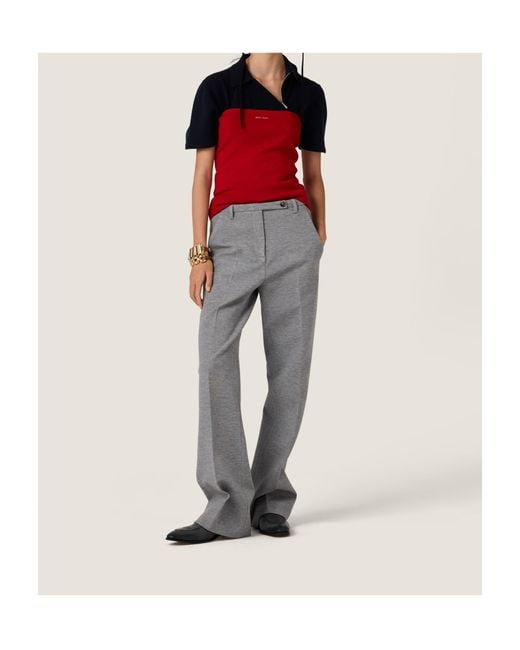 Miu Miu Red Cotton Knit Tube Top