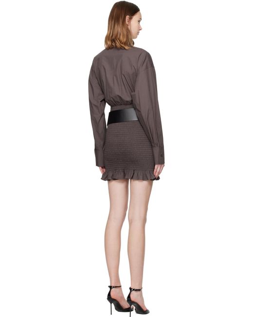 The Attico Brown The Ruched Corset Dress