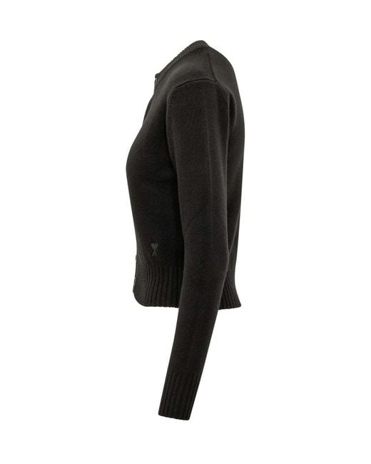 AMI Black Ami Knitted Buttoned Cardigan