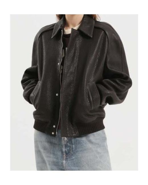1989 STUDIO Black Press-Stud Leather Jacket for men