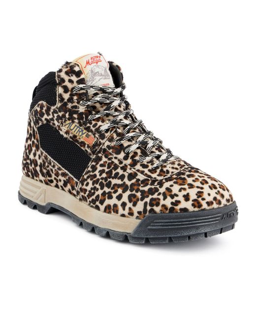 Autry Black Malga Leopard-Print Sneakers