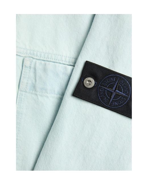 Stone Island Blue Denim Jacket for men