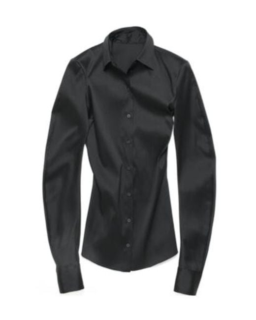 Acne Black Asymmetrical Button-Down Shirt