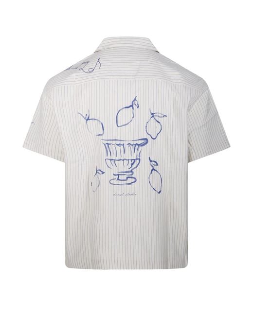 DUNST White Printed Short-Sleeve Shirt for men