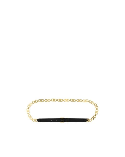 Ferragamo White Ferragamo Gancini Chain Belt