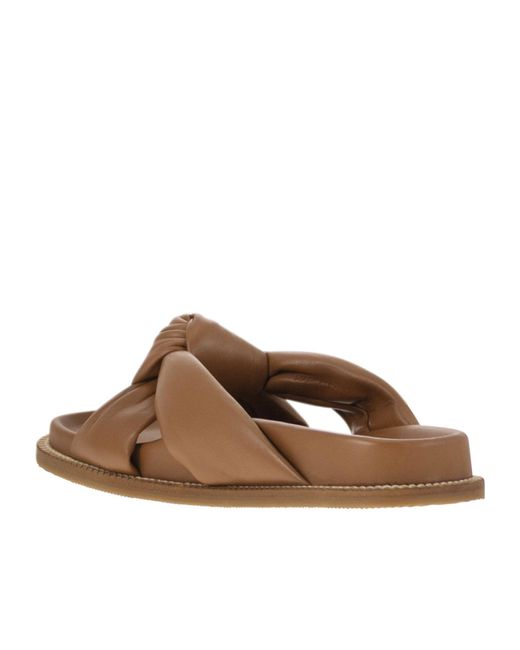 Fabiana Filippi Brown Knotted Slip-On Slippers