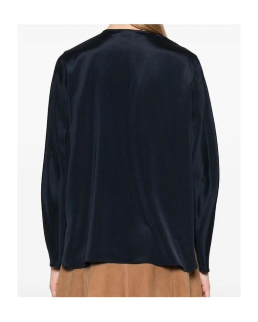 Max Mara Blue Round Neck Long-Sleeved Top