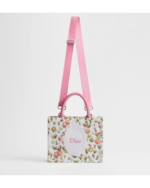 Dior White Small Book Tote With Strap